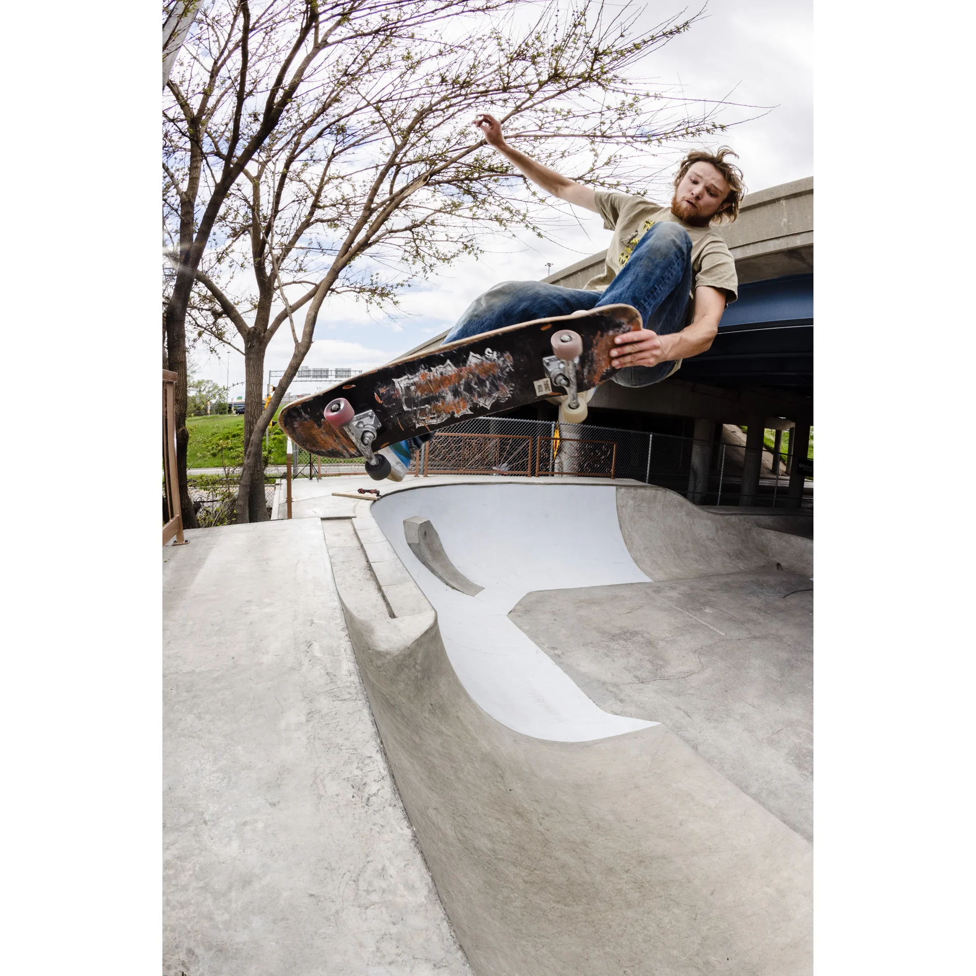 Mac getting big air on the Jersey Giant. Photo by Peter Diatoni.
